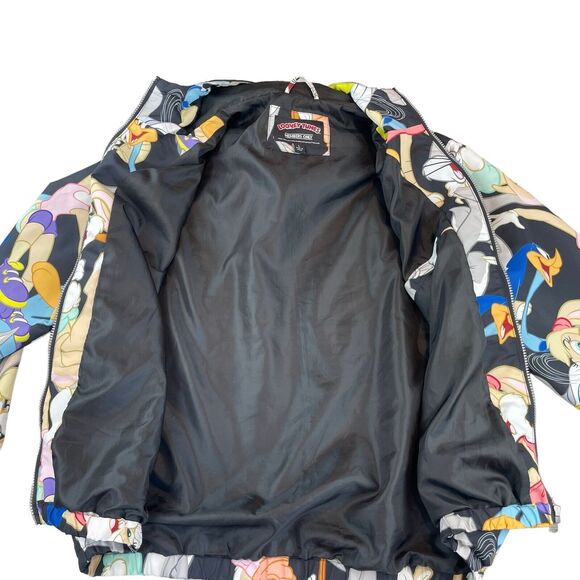 Members Only Looney Tunes Hooded Jacket Adult Sz L All Over Print Bugs Tweety - Picture 5 of 13